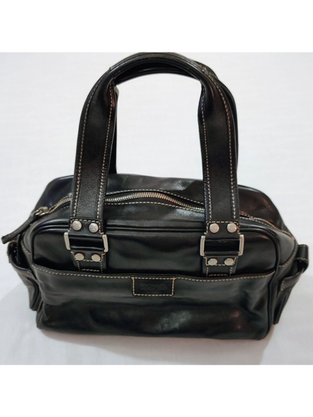 Michael Michael Kors Black Leather Satchel Shoulder Bag – Y2K Multi-Pocket Purse - Picture 2 of 16